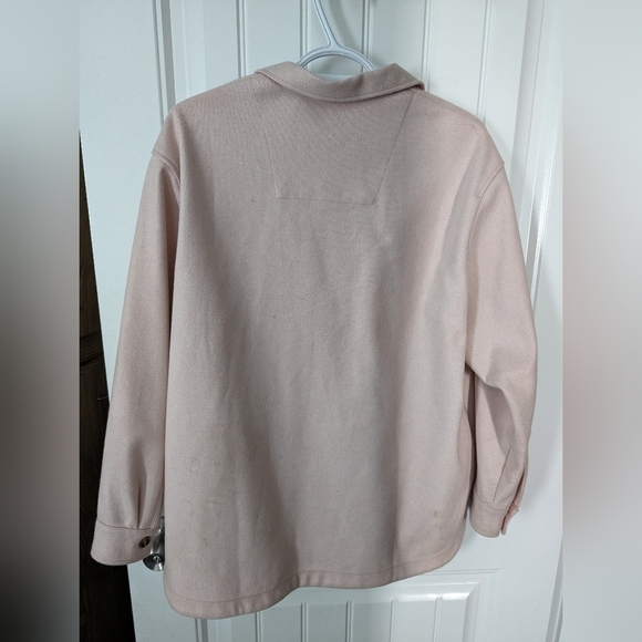 🔥 Bianca Amra Baby Pink Shacket Button Down Chore Coat - Picture 6 of 9